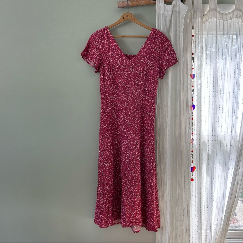 Old Navy Pink Floral Midi Dress